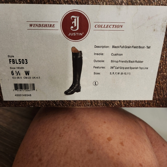 NWT Justin Windshire Collection Field Boots, Size 6.5 Wide, Tall - Picture 8 of 9